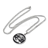 201 Stainless Steel Black Enamel Yin-Yang Star Moon Pendant Necklaces NJEW-H065-32P-1