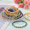 30Pcs 30 Colors Faceted Round Glass Beaded Stretch Bracelet Sets for Women Girl BJEW-SW001602-4