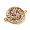 Rack Plating Brass Micro Pave Orchid & Clear Cubic Zirconia Vortex Connector Charms KK-A234-057G-2
