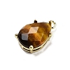 Natural Tiger Eye Faceted Pendants G-M431-16G-08-2