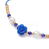 Glass Seed Bead & Resin Braided Beaded Bracelets BJEW-MZ00307-01-4