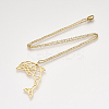 201 Stainless Steel Dolphin Pendant Necklaces NJEW-T009-JN073-2-45-2