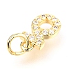 Brass Micro Pave Cubic Zirconia Charms ZIRC-O037-21G-3