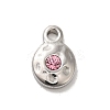 304 Stainless Steel Glass Pendants STAS-B074-02P-01-1