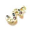 Brass Micro Pave Clear Cubic Zirconia Pendants KK-G521-01G-S-01-2