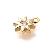 Brass Micro Pave Cubic Zirconia Charms KK-C085-19G-2