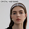 2Pcs 2 Colors Iron with Rhinestone Elastic Headband OHAR-ME0001-08-4
