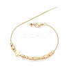 Adjustable Brass Beaded Slider Bracelets for Women BJEW-T022-18G-6