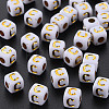 Opaque White Acrylic Beads MACR-Q242-010C-1