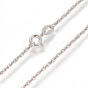 Anti-Tarnish Rhodium Plated 925 Sterling Silver Rope Chain Necklaces STER-L059-17P-1