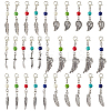 60Pcs Alloy & Synthetic Turquoise Locking Stitch Markers HJEW-DC00087-1