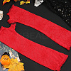Spider Web Polyester & Spandex Long Fingerless Gloves for Women AJEW-WH20007-89B-7