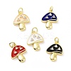 Rack Plating Brass Pave Clear Cubic Zirconia Pendants KK-C008-16G-1