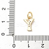 Brass Micro Pave Cubic Zirconia Charms KK-I382-03G-Y-3