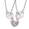 2Pcs 2 Style Heart & Handcuffs Alloy Pendant Necklaces Set NJEW-JN04438-1