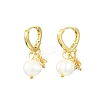 Starfish & Shell & Natural Pearl Drop Huggie Hoop Earrings EJEW-SZ0001-61-1