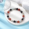8mm Round Dyed Natural Agate and Synthetic Aqua Terra Jasper Beaded Stretch Bracelets BJEW-JB10598-2