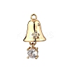 Brass Micro Pave Cubic Zirconia Pendants KK-D427-03G-1