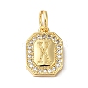 Real 18K Gold Plated Brass Micro Pave Clear Cubic Zirconia Pendants KK-L216-002G-X-1