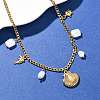 304 Stainless Steel Shell Shape Dolphin Turtle Pendant Necklaces for Women NJEW-F346-06G-2