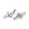 Brass Micro Pave Cubic Zirconia Pendants ZIRC-P089-21P-3