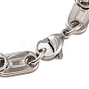 201 Stainless Steel Oval Link Chain Bracelets BJEW-B078-122GP-3