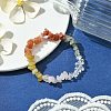 Natural Quartz Crystal & Rose Quartz & Red Aventurine & Prehnite & South Red Agate & Topaz Jade Chip Beaded Stretch Bracelets for Women BJEW-JB10816-2