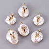 Natural Cultured Freshwater Pearl Pendants PEAR-F008-32G-Y-1