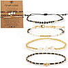 4Pcs 4 Styles Glass Seed Bead Stretch Bracelet Set FG0392-2-2