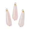 Natural Rose Quartz Pendants PALLOY-JF04760-01-1