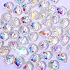 50Pcs Teardrop Electroplated Transparent Glass Charms PW-WGCC72C-09-1