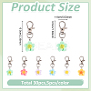 30Pcs 6 Colors Resin Flower Pendant Decorations HJEW-YW00140-2