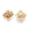 Brass Micro Pave Clear Cubic Zirconia Pendants KK-T077-32G-2