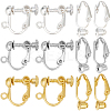 36Pcs 6 Styles Brass Clip-on Earring Converters Findings KK-SC0004-71-1