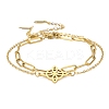 304 Stainless Steel Paperclip Chains & Cable Chain Bracelet Sets AJEW-U005-05B-G-1