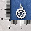 925 Sterling Silver Flower Star of David Charms STER-F059-02S-3