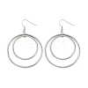 Electroplated 304 Stainless Steel Flat Round Dangle Earrings LS-EJEW-Z129-09P-4