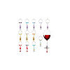 Resin Wine Bottle & Glass Beads Wine Glass Charms AJEW-GA00011-7