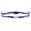 Stylish Unisex Round Brass Bead Braided Bracelets OJ1564-4-1