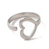 Non-Tarnish 304 Stainless Steel Open Cuff Ring RJEW-C068-10P-2