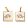 Brass Micro Pave Clear Cubic Zirconia Pendants KK-C109-07A-G-1