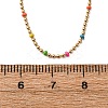 304 Stainless Steel Colorful Enamel Ball Chain Necklaces for Women NJEW-K255-44G-5