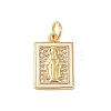 Brass Micro Pave Clear Cubic Zirconia Pendants KK-E111-31K-G-1