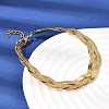 304 Stainless Steel Interlocking Herringbone Chain Bracelet for Women BJEW-K240-08C-G-3
