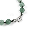 8mm Faceted Round Natural Green Aventurine Beaded Necklaces X-NJEW-F327-01A-02-5