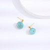 Natural Howlite 304 Stainless Steel Dangle Stud Earrings LS-EJEW-H017-02G-01-1