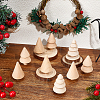 12Pcs 3 Styles Unfinished Wood 3D Tree WOOD-ME0001-19-4