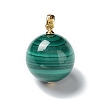 Natural Malachite Round Pendants G-P501-07G-1