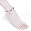 AB Color Half Electroplated Glass Anklets X-AJEW-AN00283-4