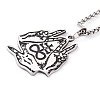 Dark Punk Satan Cross 201 Stainless Steel Pendant Necklaces NJEW-F320-06P-1